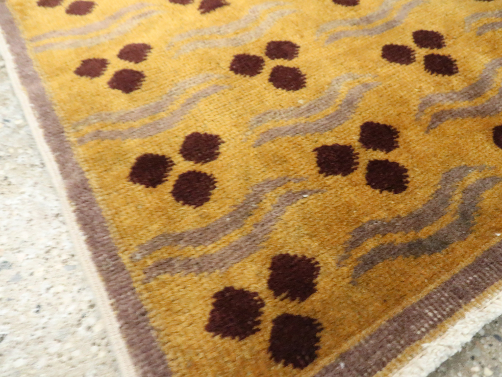 Vintage Turkish Art Deco Throw Rug, No.15303 - Gsblank