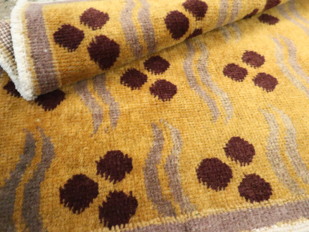 Vintage Turkish Art Deco Throw Rug, No.15303 - Gsblank