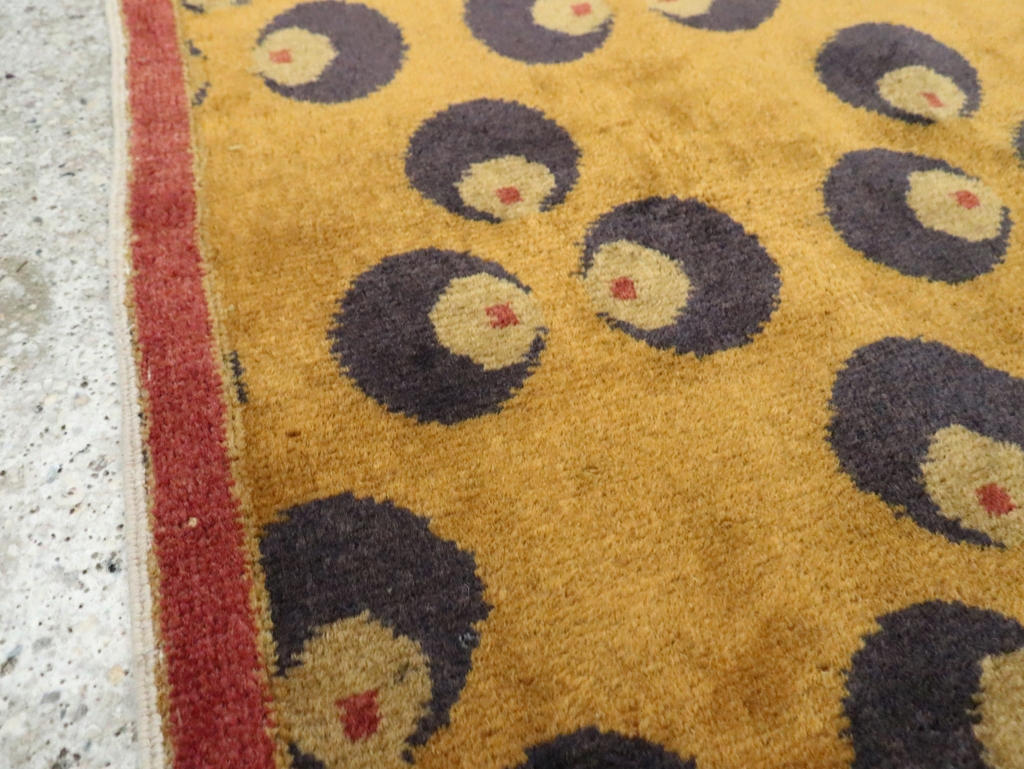 Vintage Turkish Art Deco Throw Rug, No.15306 - Gsblank