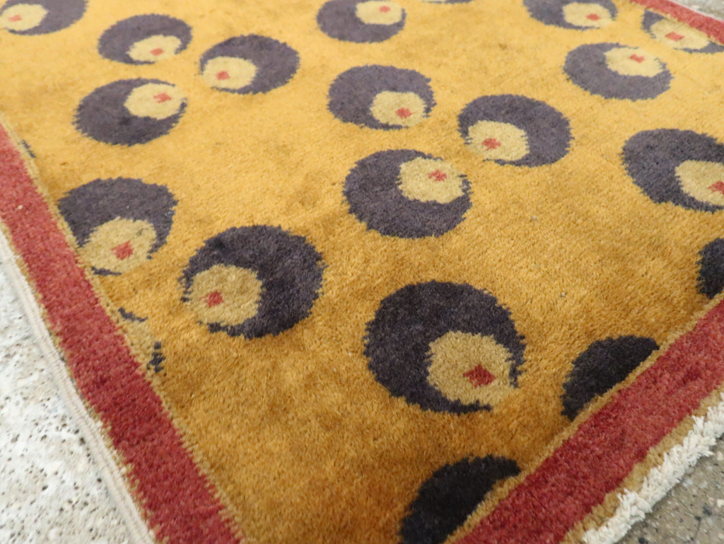 Vintage Turkish Art Deco Throw Rug, No.15306 - Gsblank