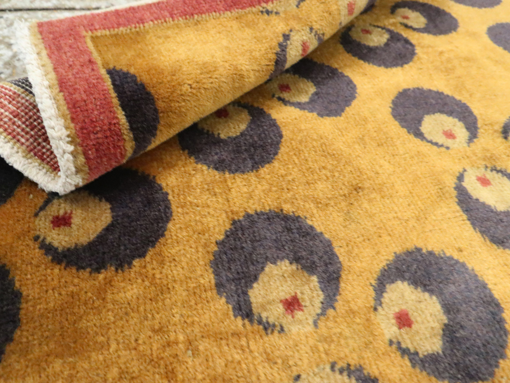 Vintage Turkish Art Deco Throw Rug, No.15306 - Gsblank