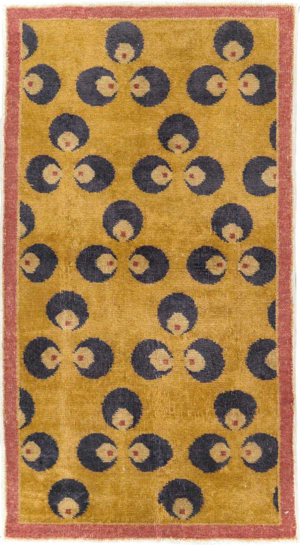 Vintage Turkish Art Deco Throw Rug, No.15314 - Gsblank