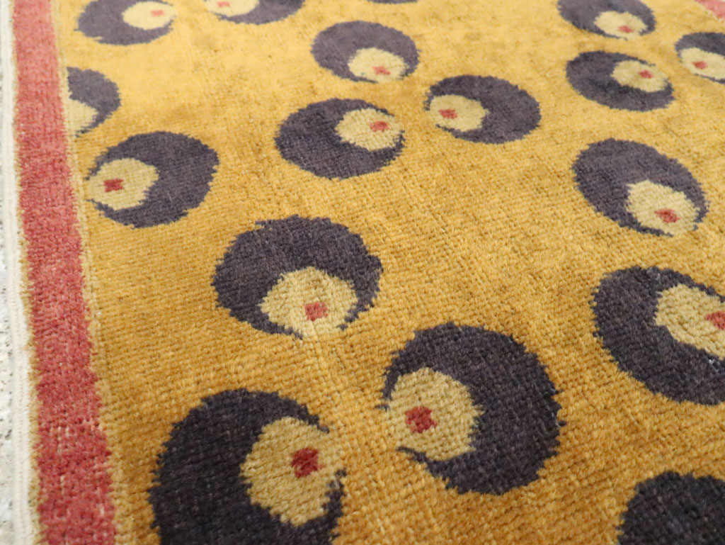 Vintage Turkish Art Deco Throw Rug, No.15314 - Gsblank