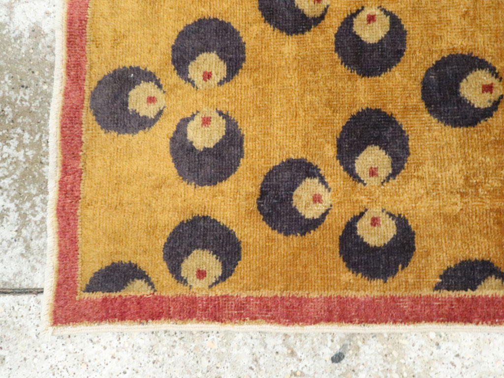 Vintage Turkish Art Deco Throw Rug, No.15314 - Gsblank