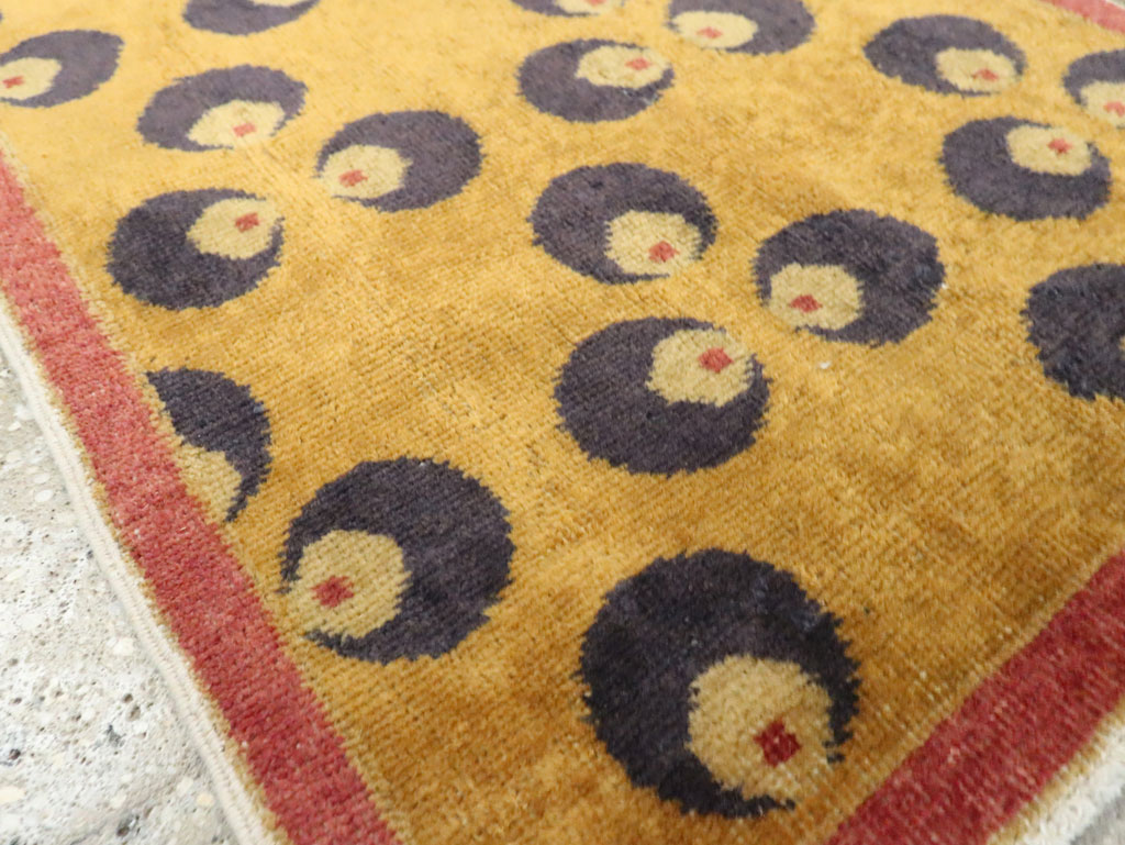 Vintage Turkish Art Deco Throw Rug, No.15314 - Gsblank