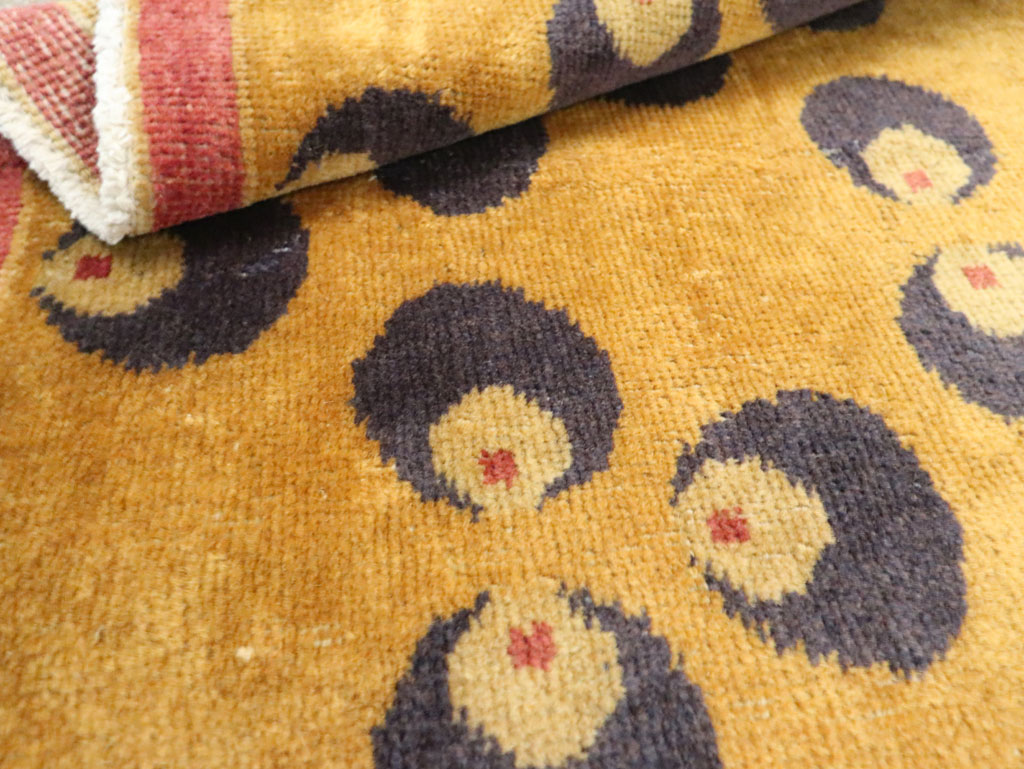 Vintage Turkish Art Deco Throw Rug, No.15314 - Gsblank