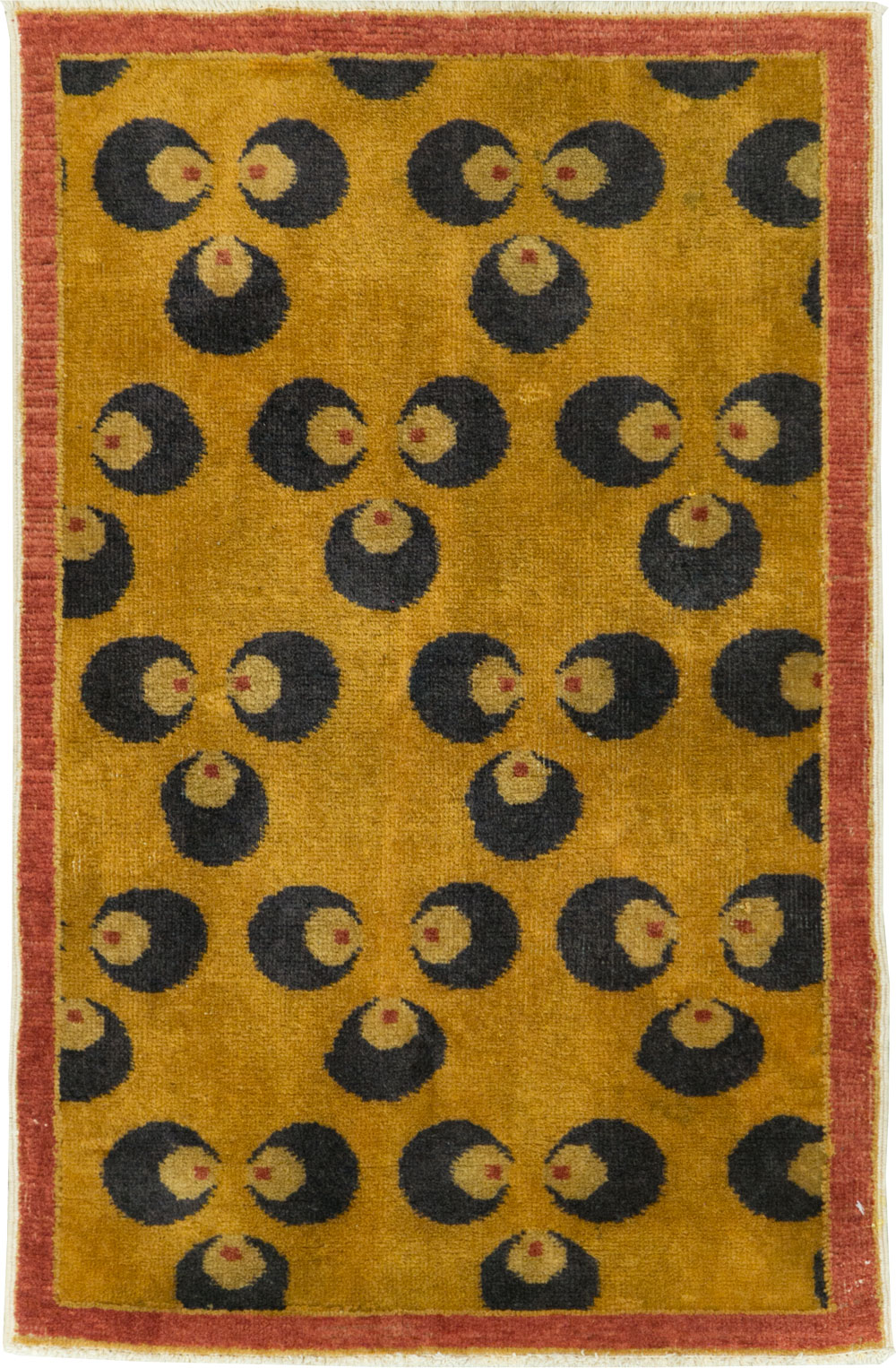 Vintage Turkish Art Deco Throw Rug, No.15315 - Gsblank