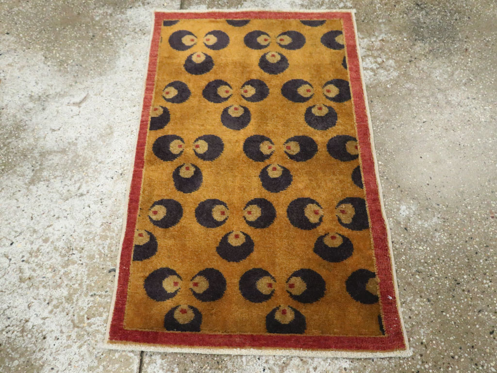 Vintage Turkish Art Deco Throw Rug, No.15315 - Gsblank