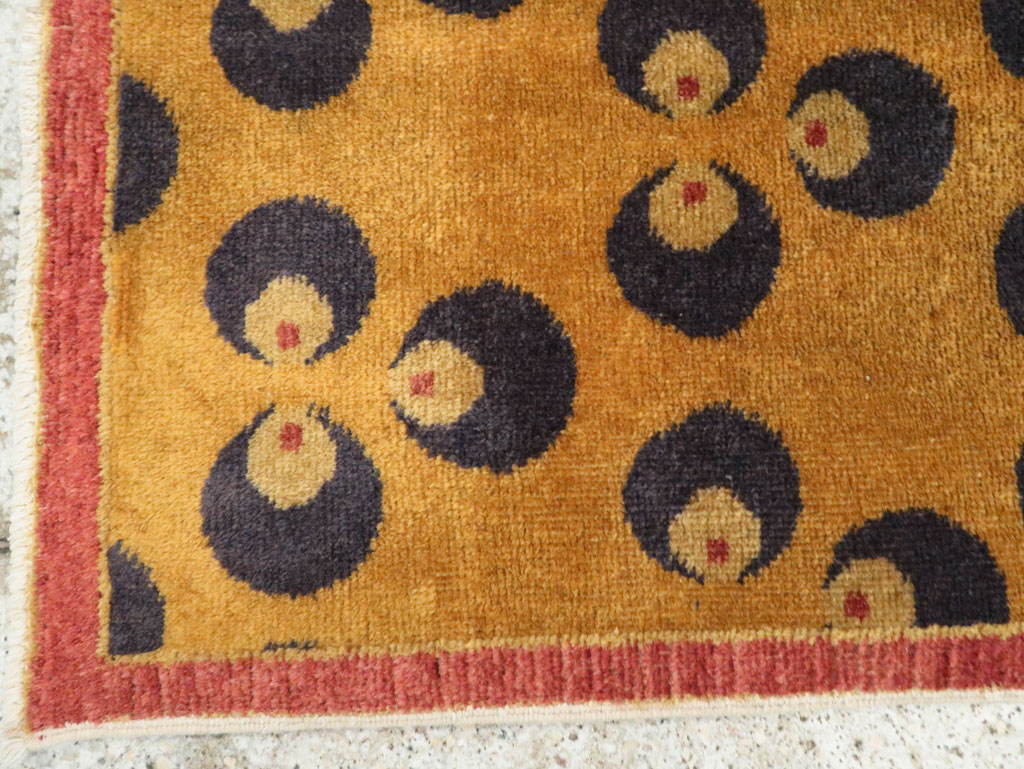 Vintage Turkish Art Deco Throw Rug, No.15315 - Gsblank