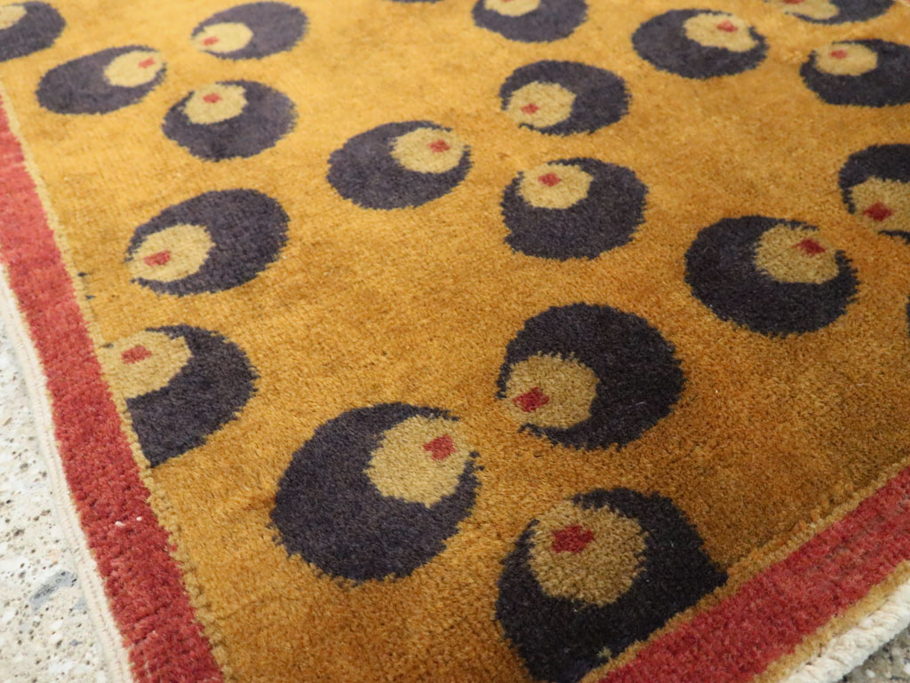 Vintage Turkish Art Deco Throw Rug, No.15315 - Gsblank