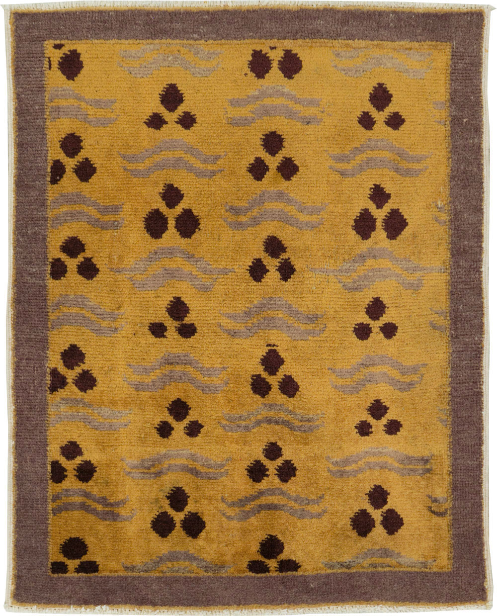 Vintage Turkish Art Deco Throw Rug, No.15319 - Gsblank