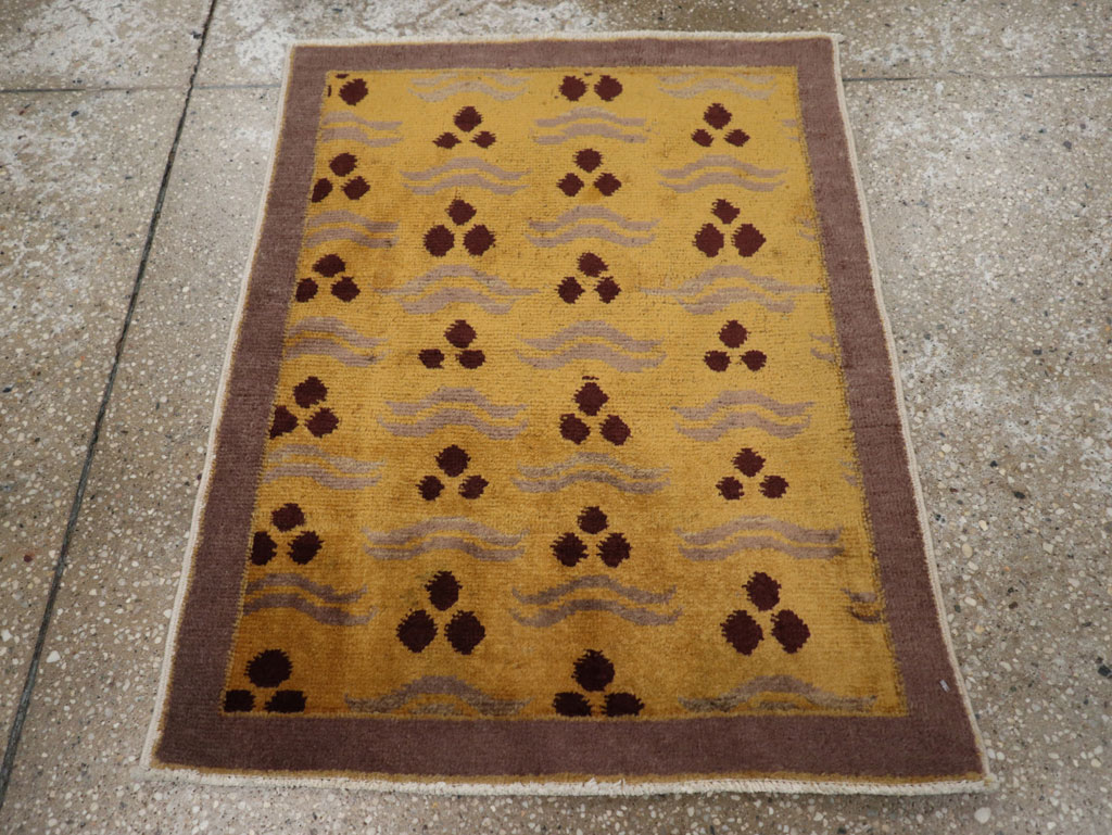 Vintage Turkish Art Deco Throw Rug, No.15319 - Gsblank