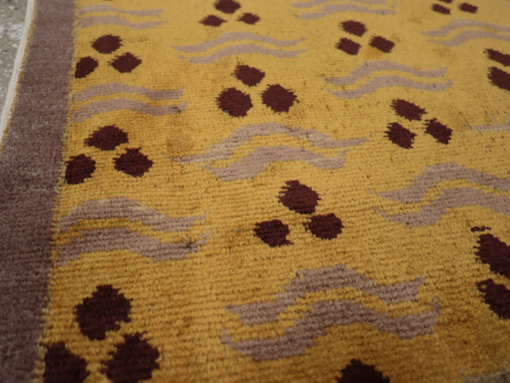 Vintage Turkish Art Deco Throw Rug, No.15319 - Gsblank