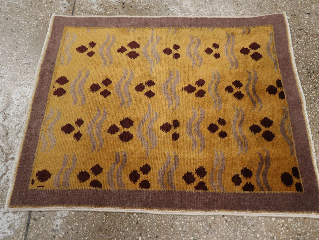 Vintage Turkish Art Deco Throw Rug, No.15319 - Gsblank