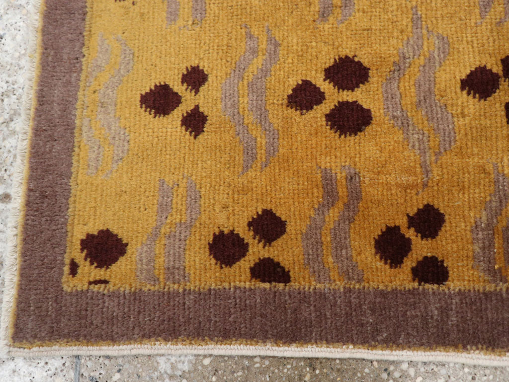 Vintage Turkish Art Deco Throw Rug, No.15319 - Gsblank