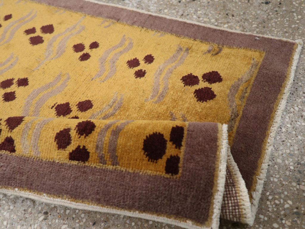 Vintage Turkish Art Deco Throw Rug, No.15319 - Gsblank