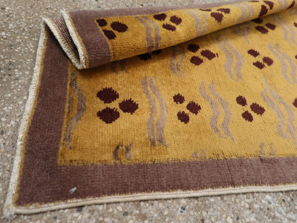 Vintage Turkish Art Deco Throw Rug, No.15319 - Gsblank
