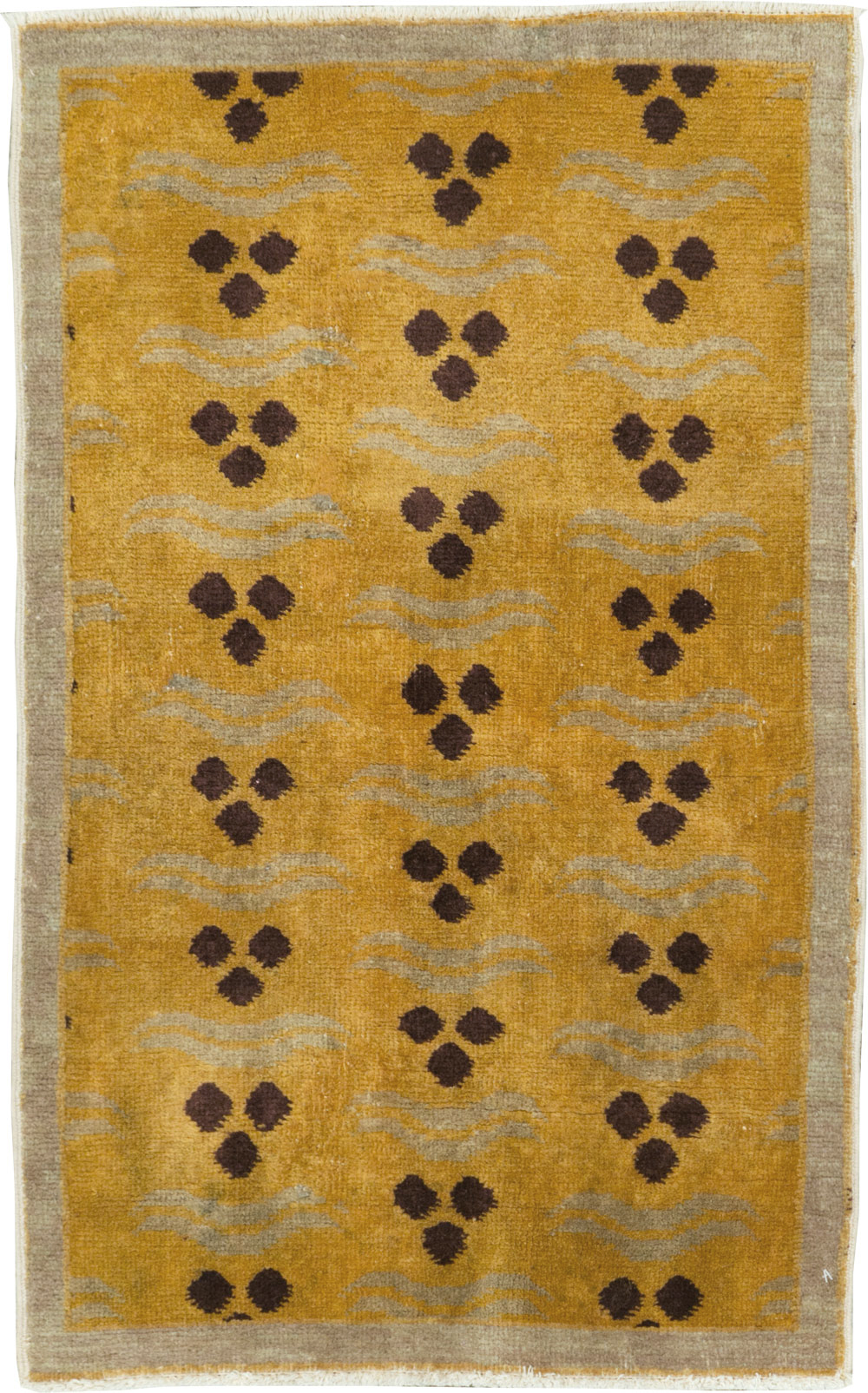 Vintage Turkish Art Deco Throw Rug, No.15326 - Gsblank