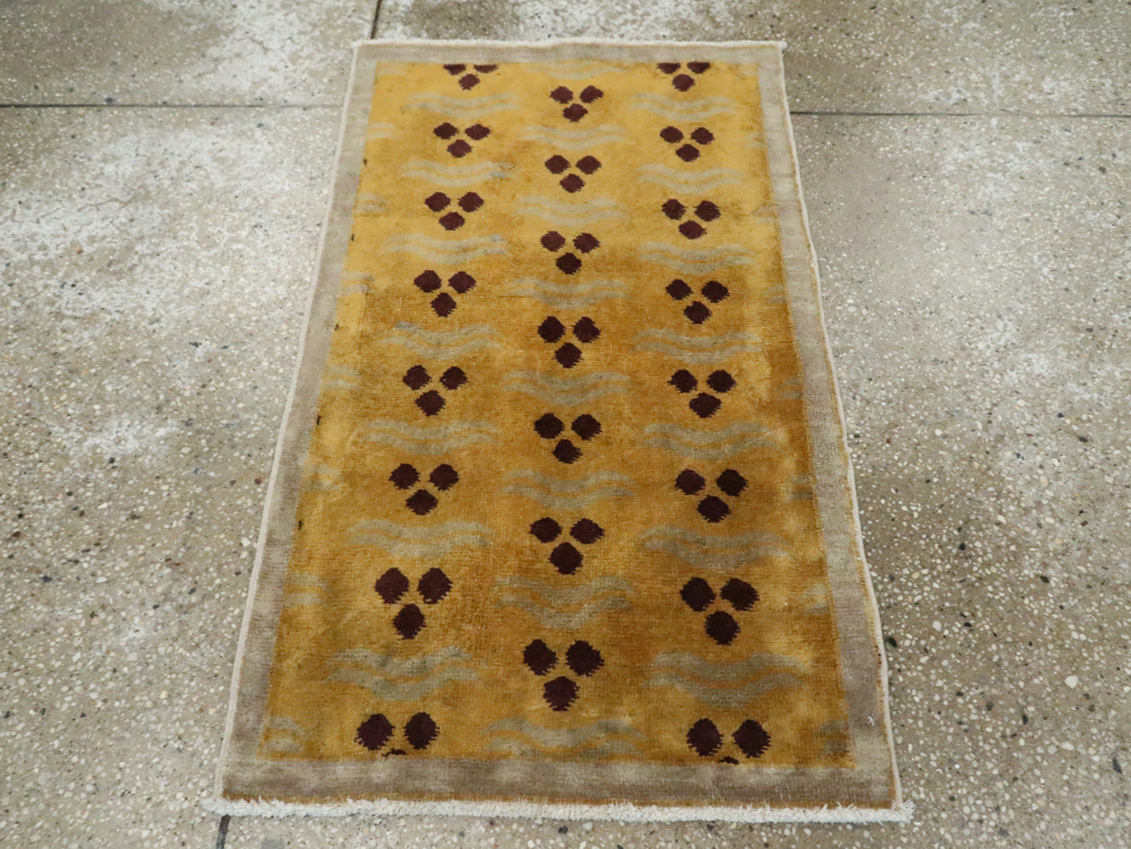 Vintage Turkish Art Deco Throw Rug, No.15326 - Gsblank