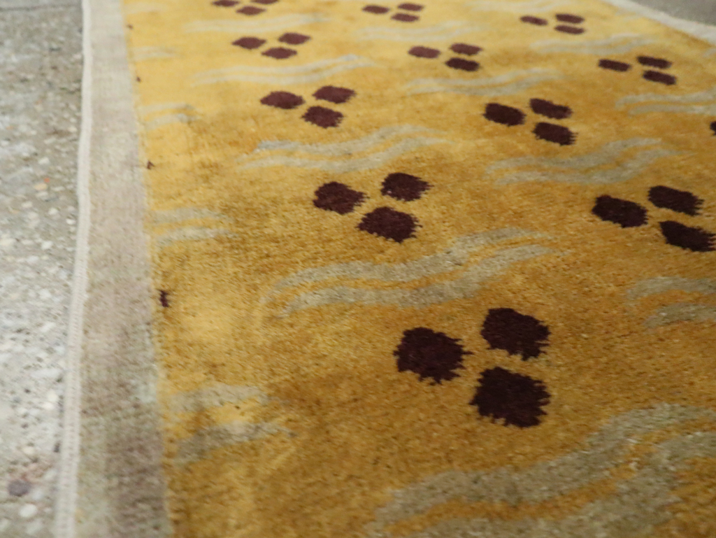 Vintage Turkish Art Deco Throw Rug, No.15326 - Gsblank