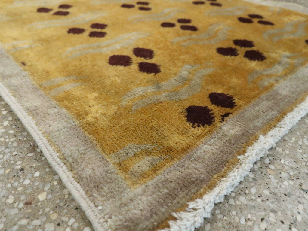 Vintage Turkish Art Deco Throw Rug, No.15326 - Gsblank