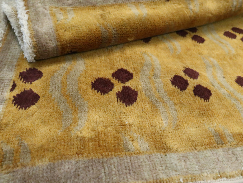 Vintage Turkish Art Deco Throw Rug, No.15326 - Gsblank