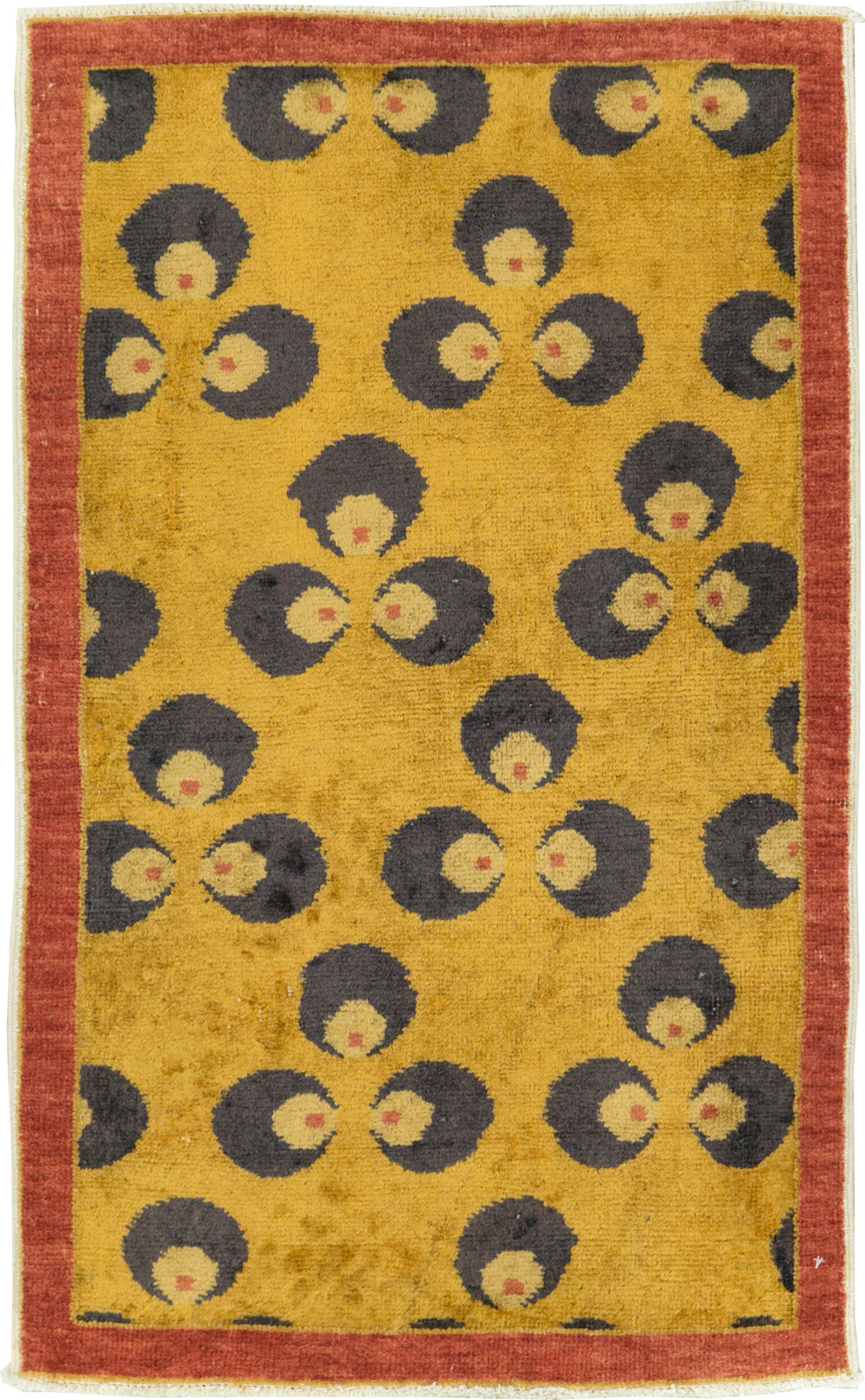 Vintage Turkish Art Deco Throw Rug, No.15331 - Gsblank