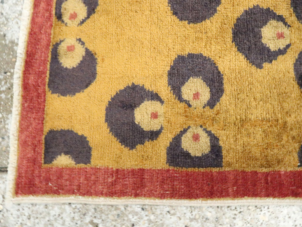 Vintage Turkish Art Deco Throw Rug, No.15331 - Gsblank