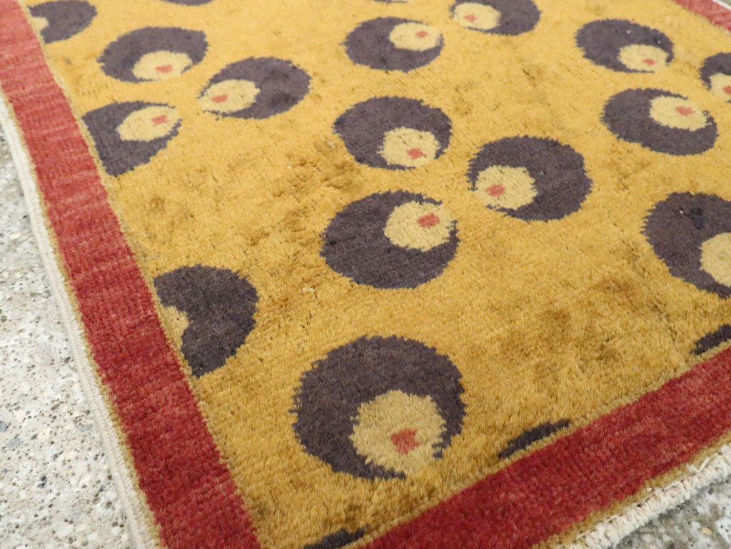 Vintage Turkish Art Deco Throw Rug, No.15331 - Gsblank