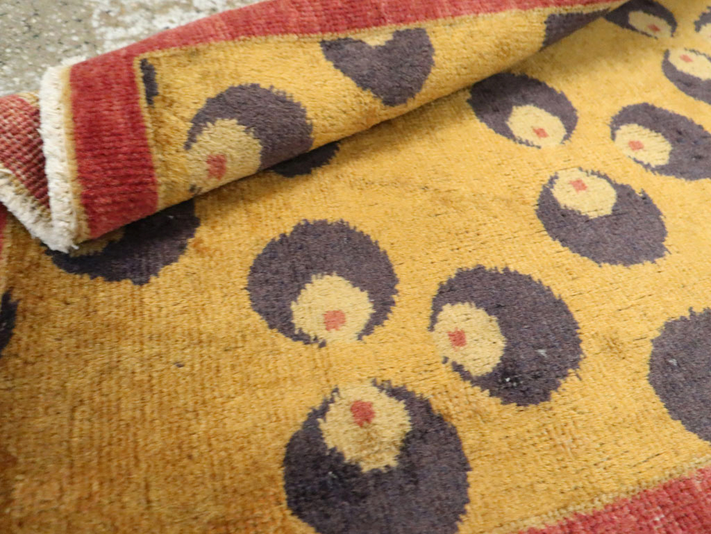 Vintage Turkish Art Deco Throw Rug, No.15331 - Gsblank