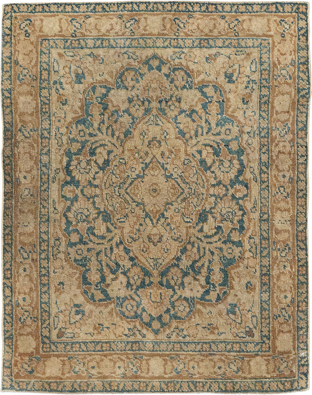 Antique Persian Mashad Throw Rug, No.15334 - Gsblank