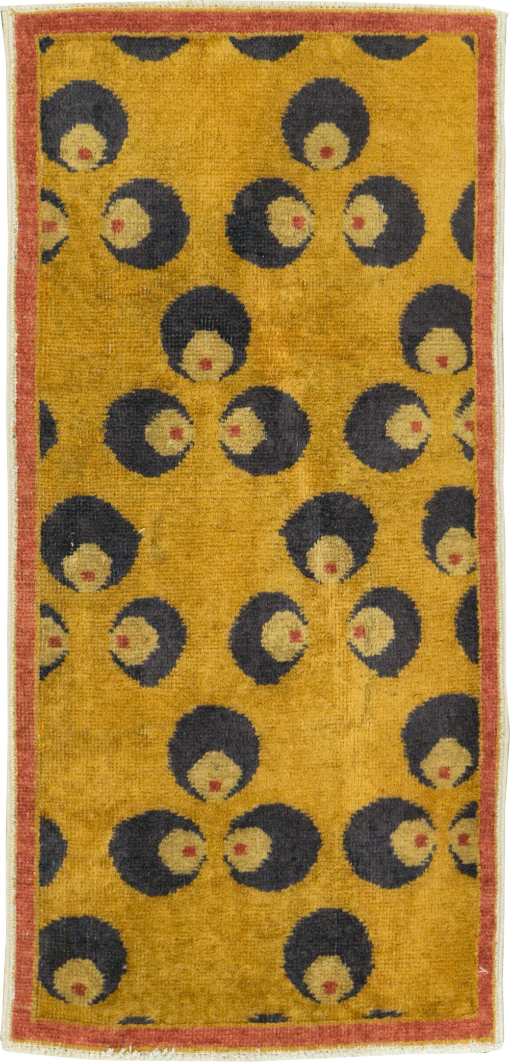 Vintage Turkish Art Deco Throw Rug, No.15343 - Gsblank