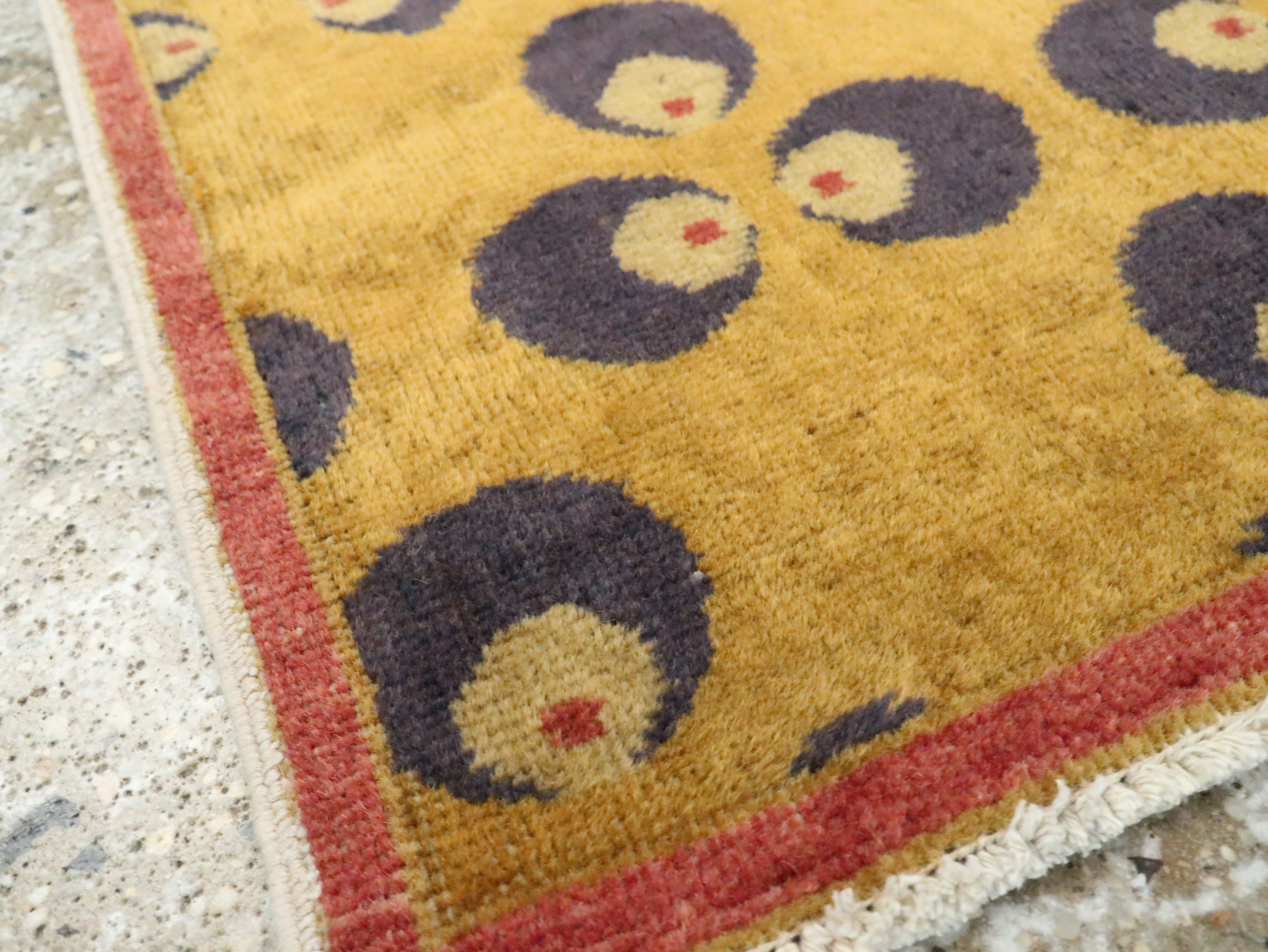 Vintage Turkish Art Deco Throw Rug, No.15343 - Gsblank