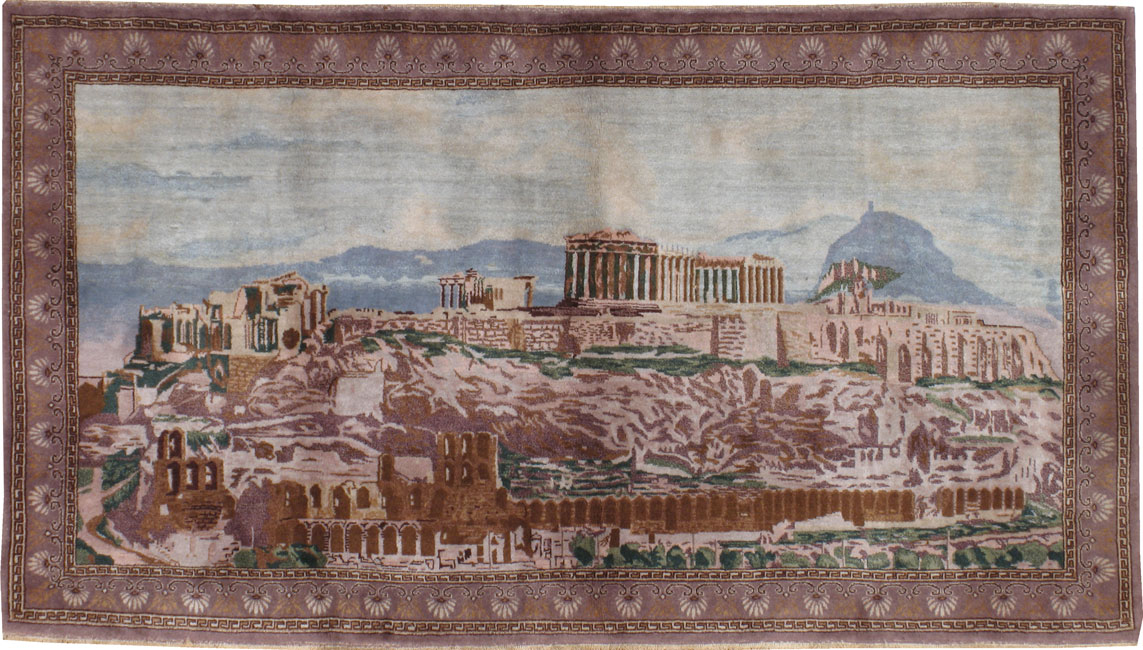 Vintage Turkish Sivas Pictorial Rug, No.15359 - Gsblank