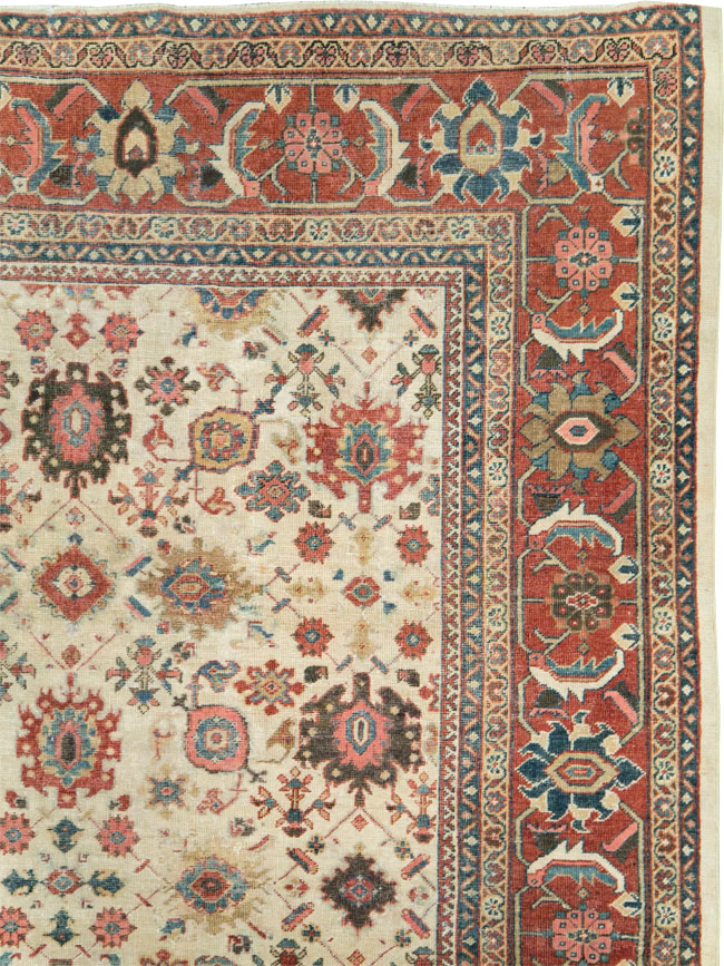 Antique Persian Mahal Room Size Carpet, No.15375 - Gsblank