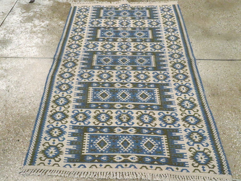 Vintage Swedish Flatweave Kilim Rug, No.15507 - Gsblank