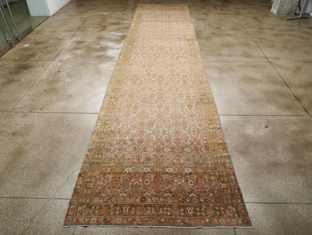 Vintage Persian Malayer Wide Gallery Runner, No.15559 - Gsblank