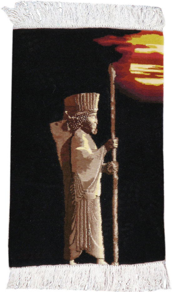 Vintage Persian Tabriz Pictorial Rug, No.15573 - Gsblank