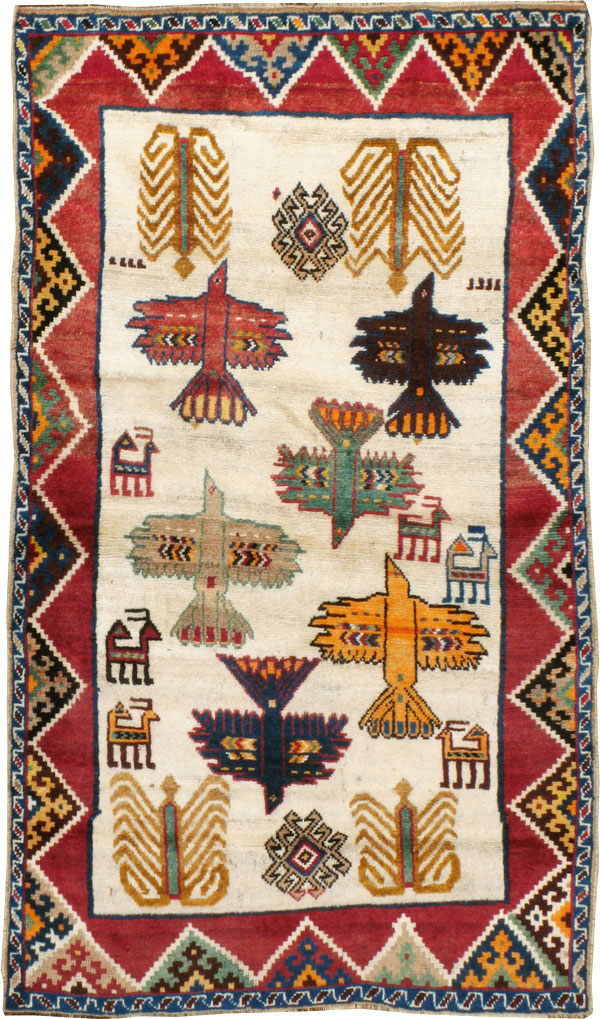 Vintage Persian Gabbeh Rug, No.15597 - Gsblank