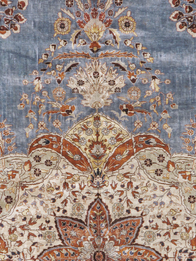 Antique Turkish Herekeh Silk Rug, No.15636 - Gsblank