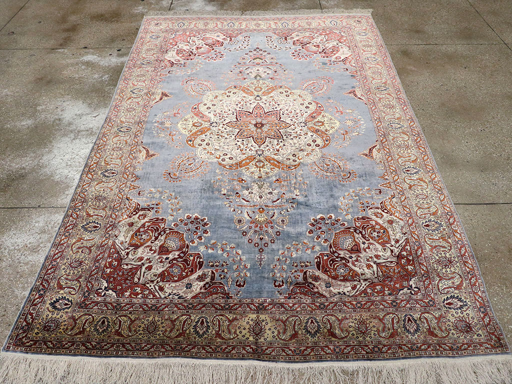 Antique Turkish Herekeh Silk Rug, No.15636 - Gsblank