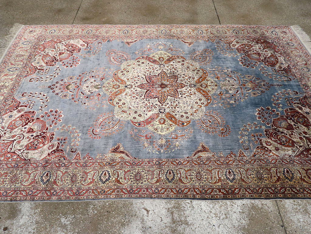 Antique Turkish Herekeh Silk Rug, No.15636 - Gsblank