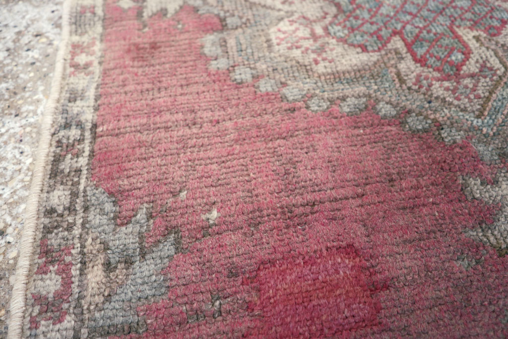 Antique Turkish Oushak Throw Rug, No.15695 - Gsblank