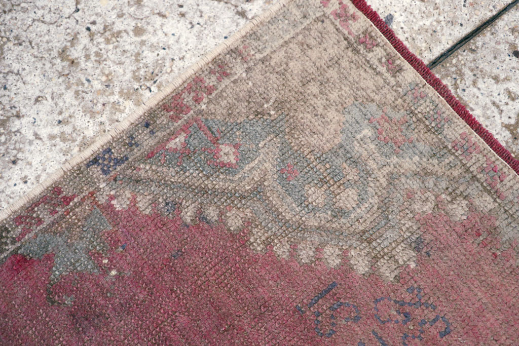 Antique Turkish Oushak Throw Rug, No.15695 - Gsblank