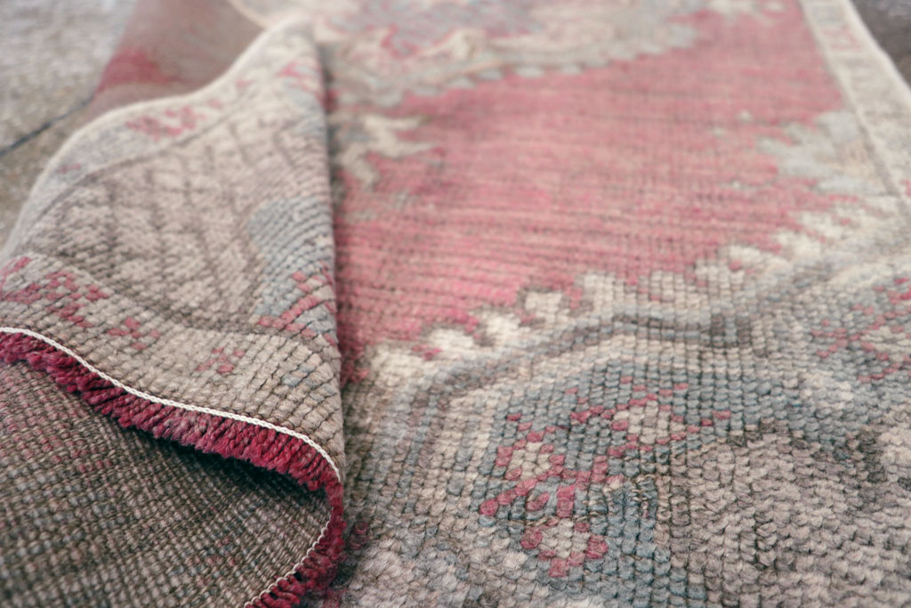 Antique Turkish Oushak Throw Rug, No.15695 - Gsblank