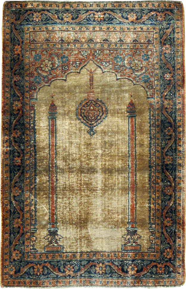Antique Persian Tabriz Silk Rug, No.15738 - Gsblank