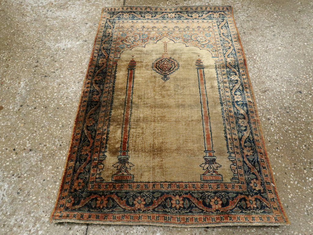 Antique Persian Tabriz Silk Rug, No.15738 - Gsblank