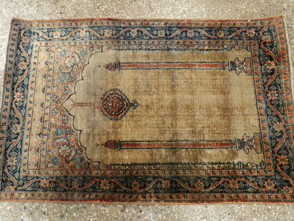 Antique Persian Tabriz Silk Rug, No.15738 - Gsblank