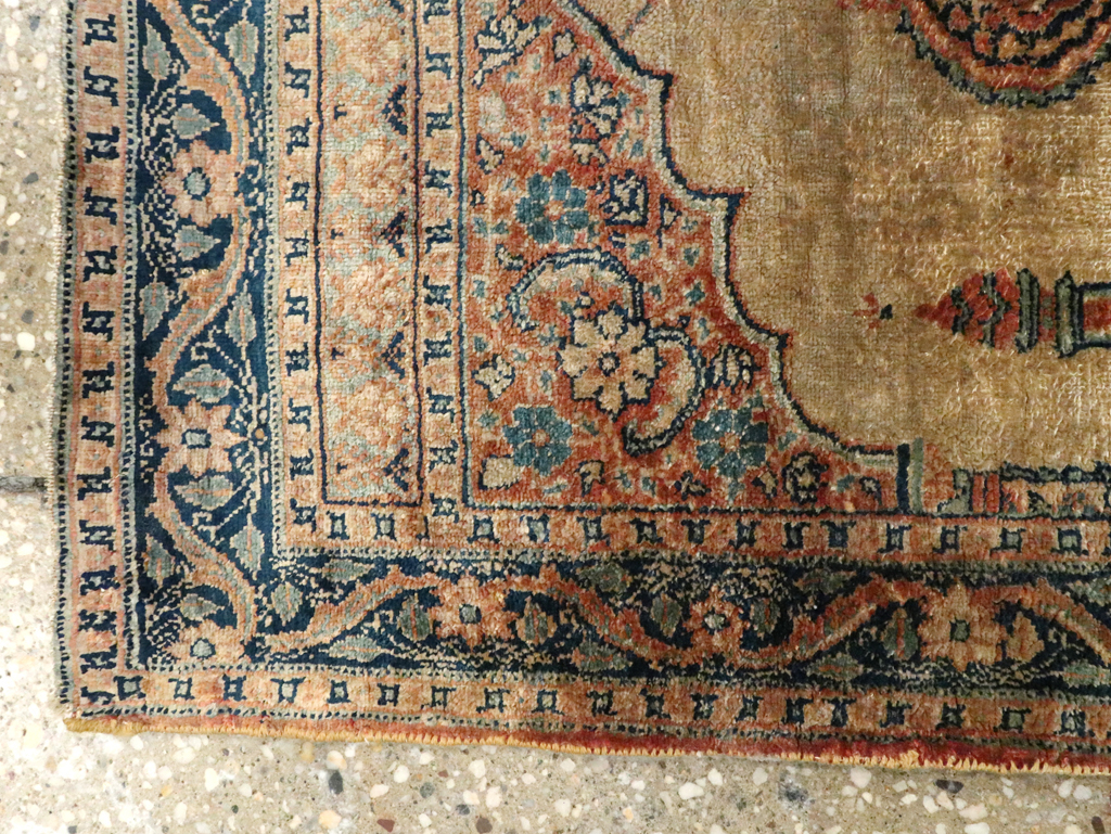 Antique Persian Tabriz Silk Rug, No.15738 - Gsblank