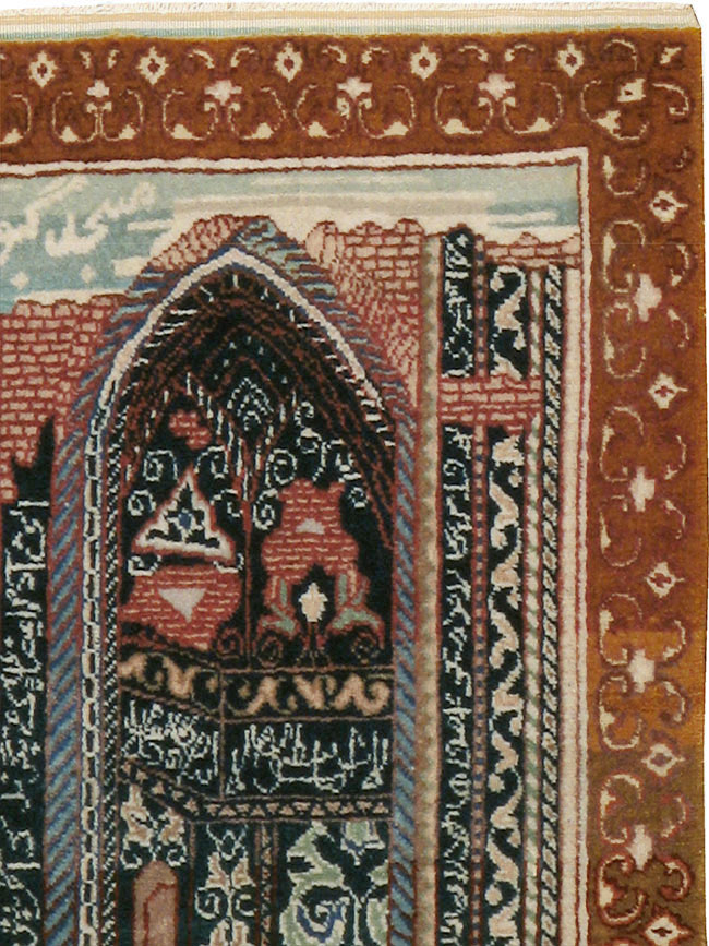 Vintage Persian Tabriz Pictorial Rug, No.15765 - Gsblank